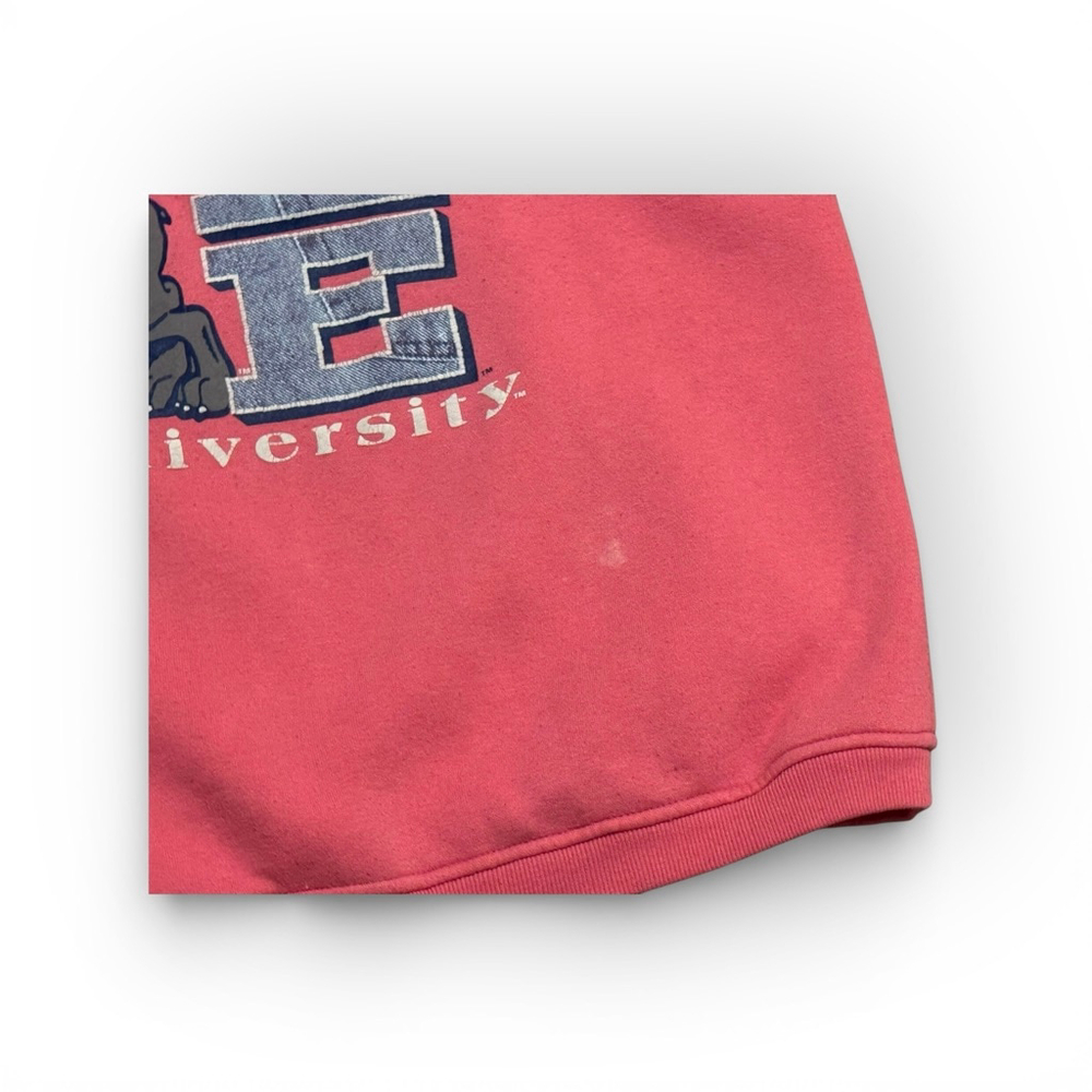 Vintage 90s Yale Bulldogs Men’s Paris Sport Club Crewneck Sweatshirt Pink Sz L - Picture 4 of 10